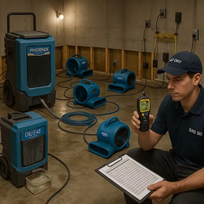 Structural Drying and Dehumidification process in Hurley, MS